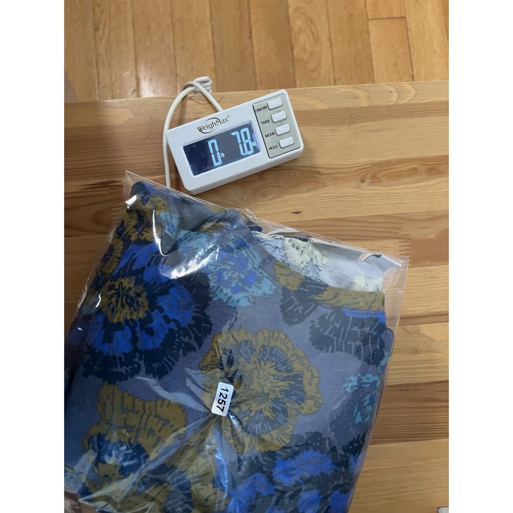 LOGO Lori Goldstein Floral Layered Hem Tunic Top Blue Mustard Artsy Boho Large - Picture 10 of 10